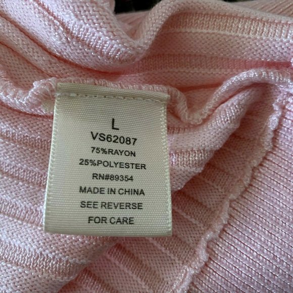 NWT Adrienne Vittadini pink striped texture rayon blend sweater size L - Picture 11 of 12